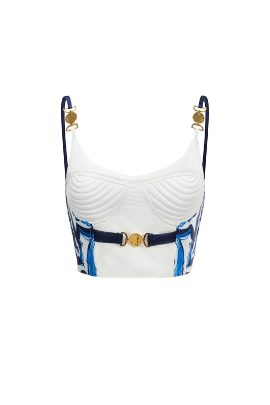 Kaona Halter Floral Printed Top And Skirt Two-Piece Set