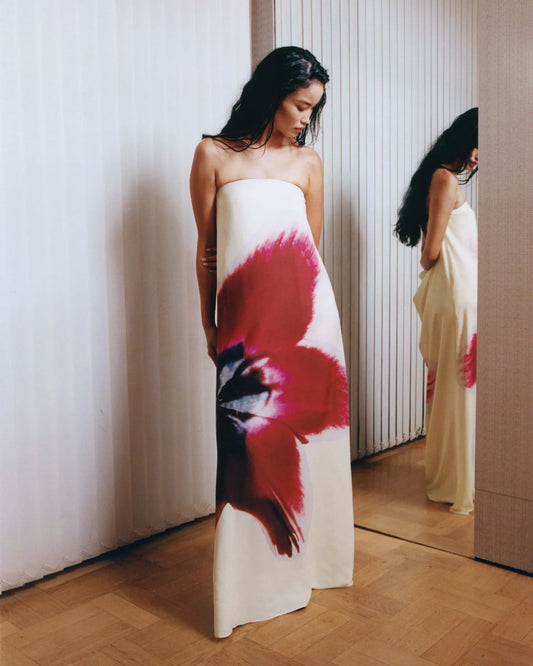 Maison Hourique | Crimson Bloom Maxi Dress