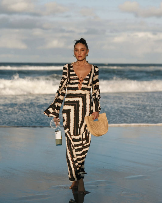 Maison Hourique | Mocha Mirage Maxi Dress