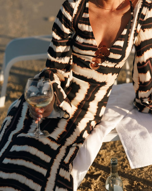 Maison Hourique | Mocha Mirage Maxi Dress